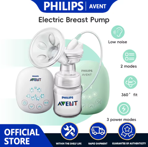 Philips Avent portable electric breast pump, lightweight travel breast pump with Smart Massage and Petal Stimulation, breastfeeding essential for moms.