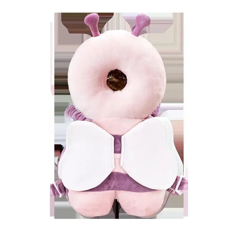 anti-fall head protector with cute animal design in pastel colors