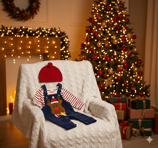 Christmas baby outfit with red and white romper and Santa Claus embroidery for newborns