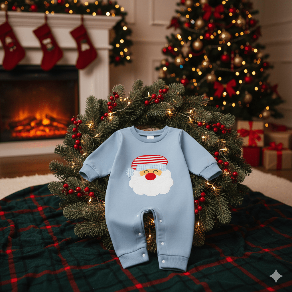 Infant toddler Santa outfit for Christmas photoshoot