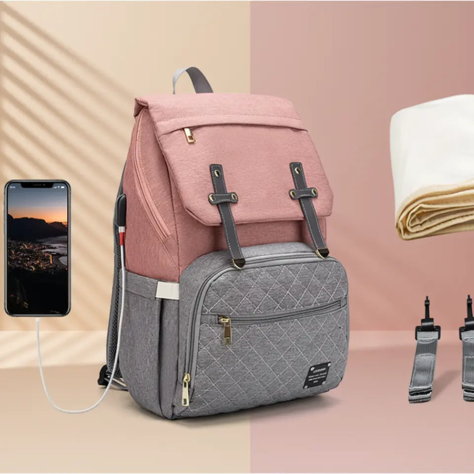 Waterproof sac mommy bag backpack with double shoulder straps for moms