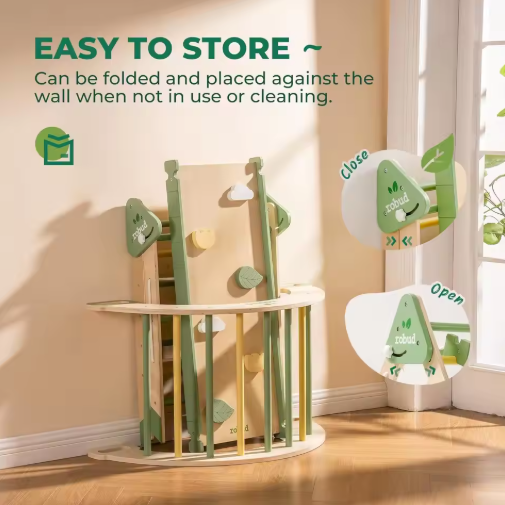 Robotime Robud 7 in 1 foldable wooden climbing set Montessori triangle with rope net