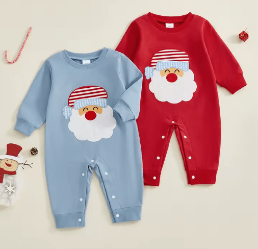 Baby boy Christmas Santa Claus romper long sleeve jumpsuit