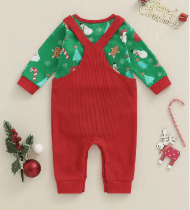 Cute baby Christmas clothes 2-piece set perfect for holidays
