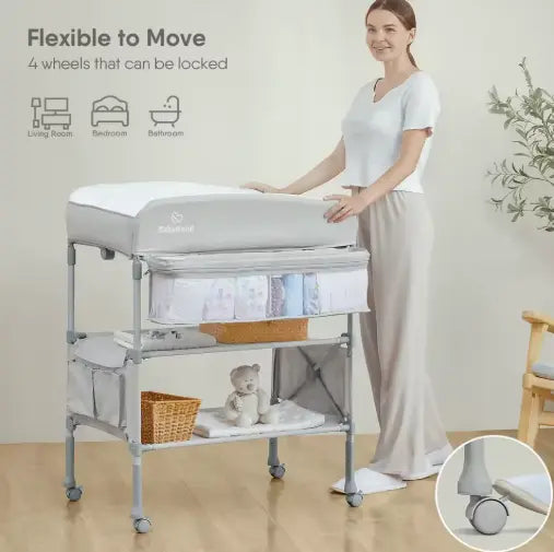 Foldable diaper changing dresser for infants, portable and easy to clean