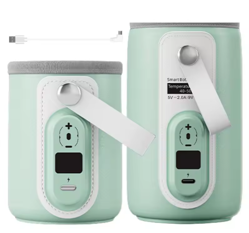 Wireless bottle warmer with PU leather cover for outdoor use