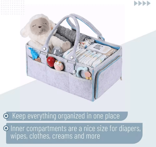Baby Diaper Caddy Organizer – Portable Car & Nursery Bag