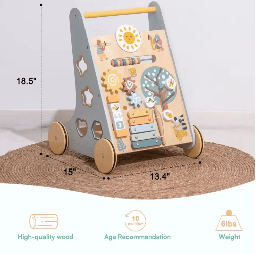 Stable baby activity walker for toddlers learning to walk
