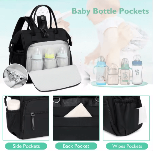 Sac mommy bag tote for baby bottles, wipes, and essentials