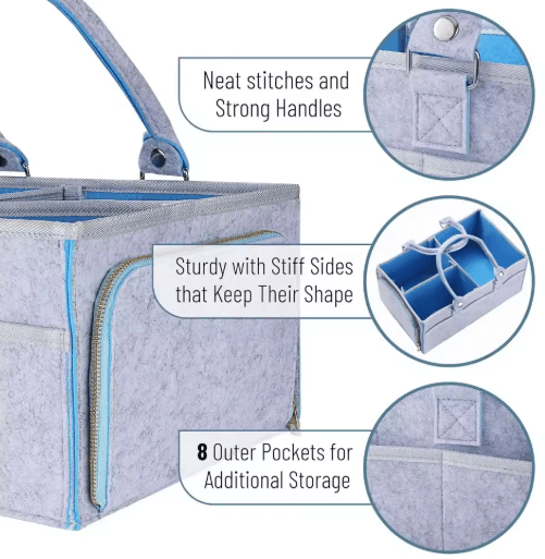 Baby Diaper Caddy Organizer – Portable Car & Nursery Bag